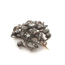 ANTIQUE GEORGIAN FLORAL BROOCH FEATURING 3 CARATS DTW OF ANTIQUE DIAMONDS