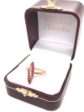 VICTORIAN RUBY DIAMOND AND ROSE GOLD NAVETTE RING