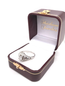 ANTIQUE ART DECO FILIGREE SOLITAIRE STYLE DIAMOND RING