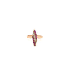 VICTORIAN RUBY DIAMOND AND ROSE GOLD NAVETTE RING