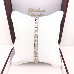 ANTIQUE ART DECO 3.5 CARAT DTW DIAMOND LINE BRACELET