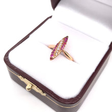 VICTORIAN RUBY DIAMOND AND ROSE GOLD NAVETTE RING