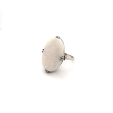VINTAGE MID CENTURY LARGE WHITE OPAL COCKTAIL RING