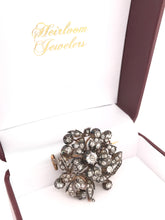 ANTIQUE GEORGIAN FLORAL BROOCH FEATURING 3 CARATS DTW OF ANTIQUE DIAMONDS