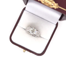 ANTIQUE ART DECO 1.70 CARAT DIAMOND PLATINUM FILIGREE RING