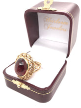 MID CENTURY CABOCHON GARNET COCKTAIL RING