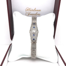 ANTIQUE DIAMOND AND SAPPHIRE FILIGREE BRACELET