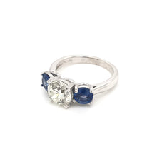 CONTEMPORARY STYLE 1.42 CARAT DIAMOND AND SAPPHIRE TRINITY RING