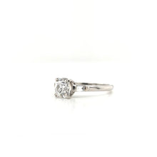 ANTIQUE ART DECO 0.91 CARAT OLD MINE CUT DIAMOND PLATINUM SOLITAIRE RING