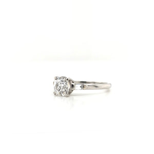 ANTIQUE ART DECO 0.91 CARAT OLD MINE CUT DIAMOND PLATINUM SOLITAIRE RING