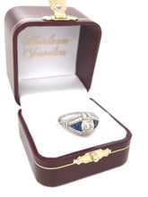 ART DECO STYLE DIAMOND AND SAPPHIRE RING FEATURING ANTIQUE 1.50 CARAT OLD MINE CUT DIAMOND