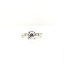 ANTIQUE ART DECO 0.91 CARAT OLD MINE CUT DIAMOND PLATINUM SOLITAIRE RING