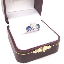 CONTEMPORARY STYLE 1.42 CARAT DIAMOND AND SAPPHIRE TRINITY RING