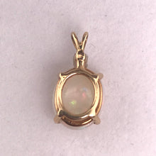 YELLOW GOLD OPAL & DIAMOND PENDANT