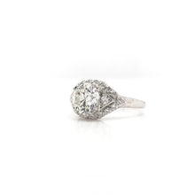 VINTAGE MID CENTURY ERA 1.59 CARAT DIAMOND PLATINUM RING