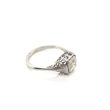 ANTIQUE ART DECO 0.20 CARAT DIAMOND PLATINUM FILIGREE RING