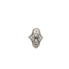 ANTIQUE ART DECO DIAMOND AND SAPPHIRE FILIGREE RING