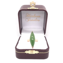 MID CENTURY JADE NAVETTE RING