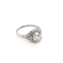 VINTAGE MID CENTURY ERA 1.59 CARAT DIAMOND PLATINUM RING
