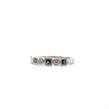 ANTIQUE STYLE MULTI CUT DIAMOND AND SAPPHIRE BAND