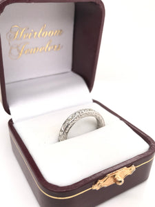 ANTIQUE STYLE FRENCH CUT DIAMOND ETERNITY BAND