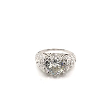 ANTIQUE ART DECO 1.70 CARAT DIAMOND PLATINUM FILIGREE RING