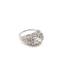 ANTIQUE ART DECO 1.70 CARAT DIAMOND PLATINUM FILIGREE RING