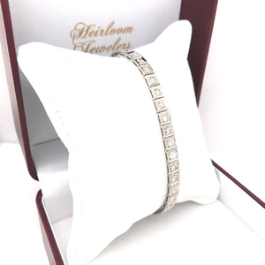 ANTIQUE ART DECO 3.5 CARAT DTW DIAMOND LINE BRACELET