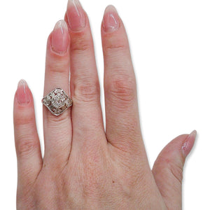 10K EDWARDIAN OLD MINE CUT DIAMOND RING