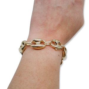 14K VINTAGE PUFF LINK BRACELET