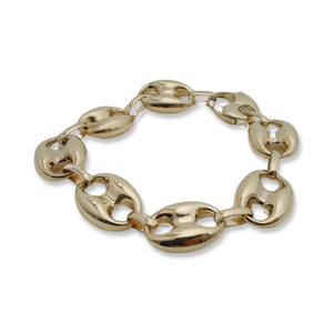 14K VINTAGE PUFF LINK BRACELET
