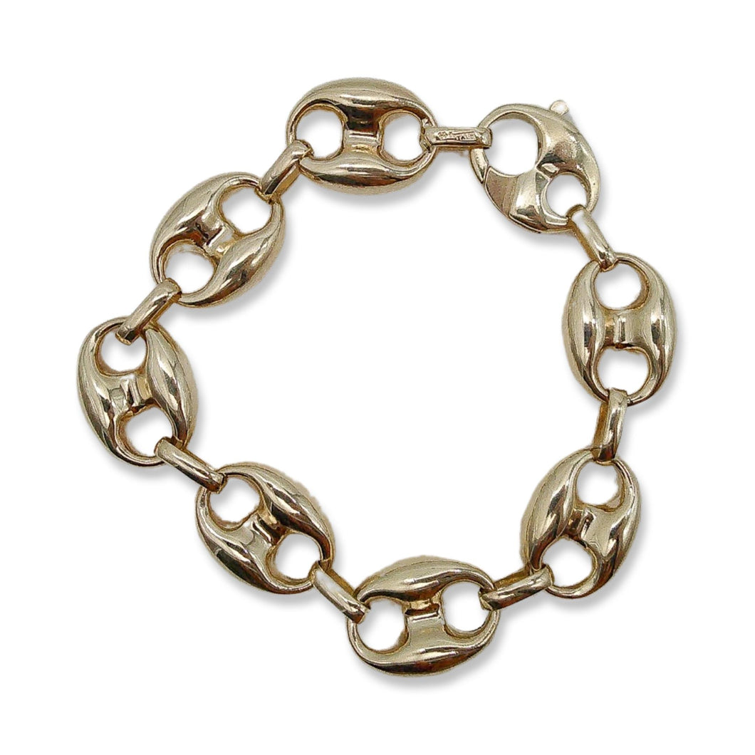 14K VINTAGE PUFF LINK BRACELET